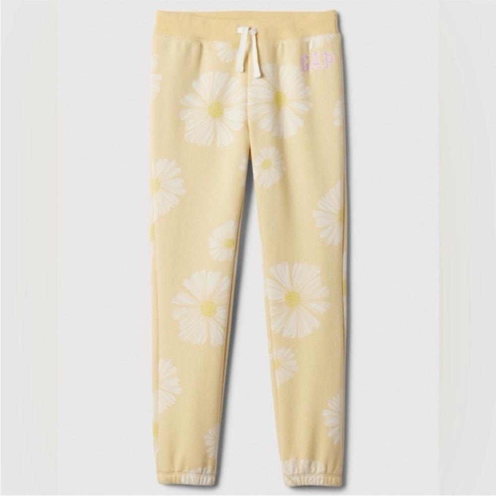 GAP Kids Light Yellow Floral Sweatpants